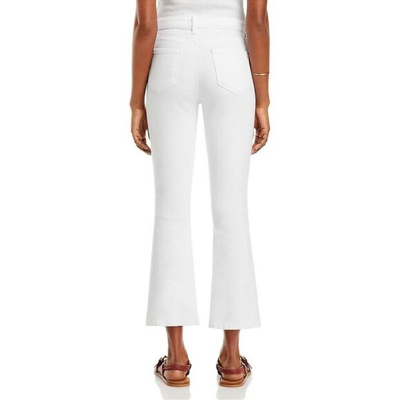 L'Agence Womens Mira White Ultra High-Rise Kick Boot Denim Cropped Jeans Size 29 - Picture 5 of 14